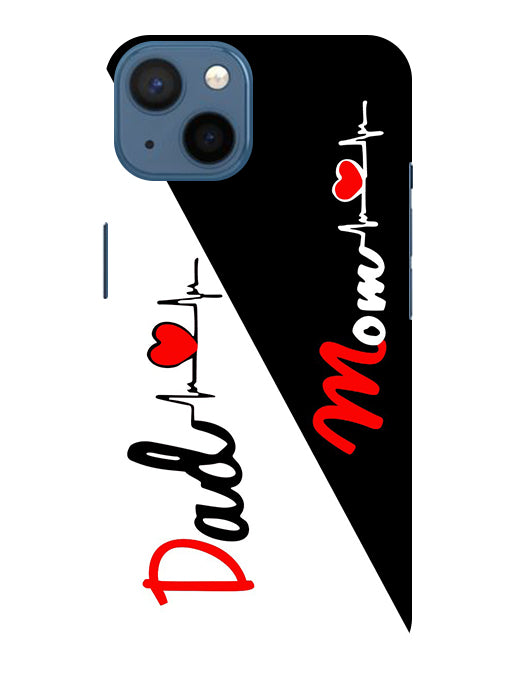 Mom And Dad Love Back Cover For Iphone 13(White,Black)