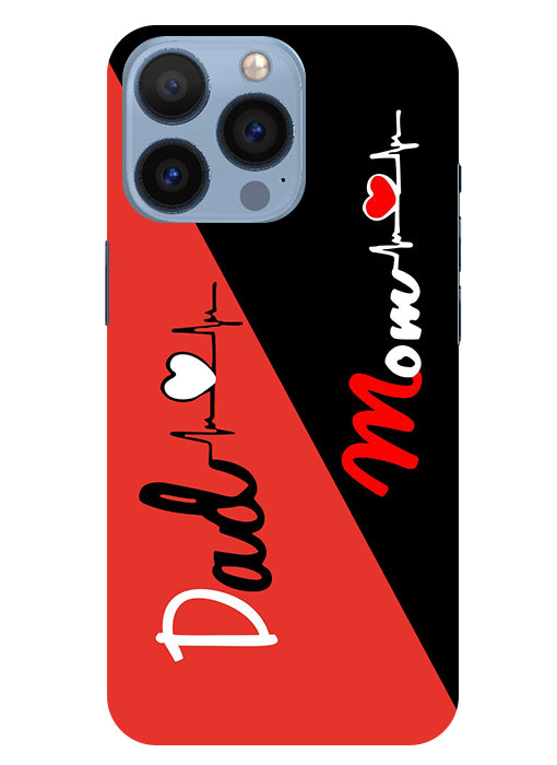 Mom Dad 1 Love quotes Back Cover For Apple Iphone 13 Pro
