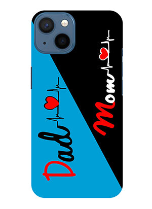 Mom And Dad Back Cover For Iphone 13(Blue,Black)