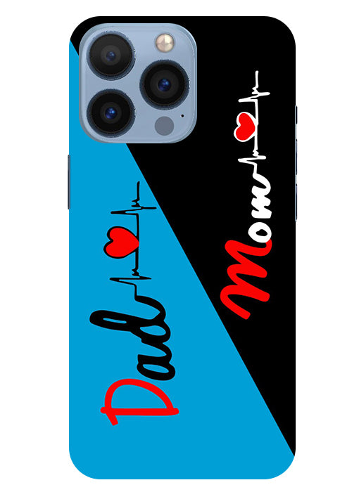 Mom Dad 2 Love quotes Back Cover For Apple Iphone 13 Pro