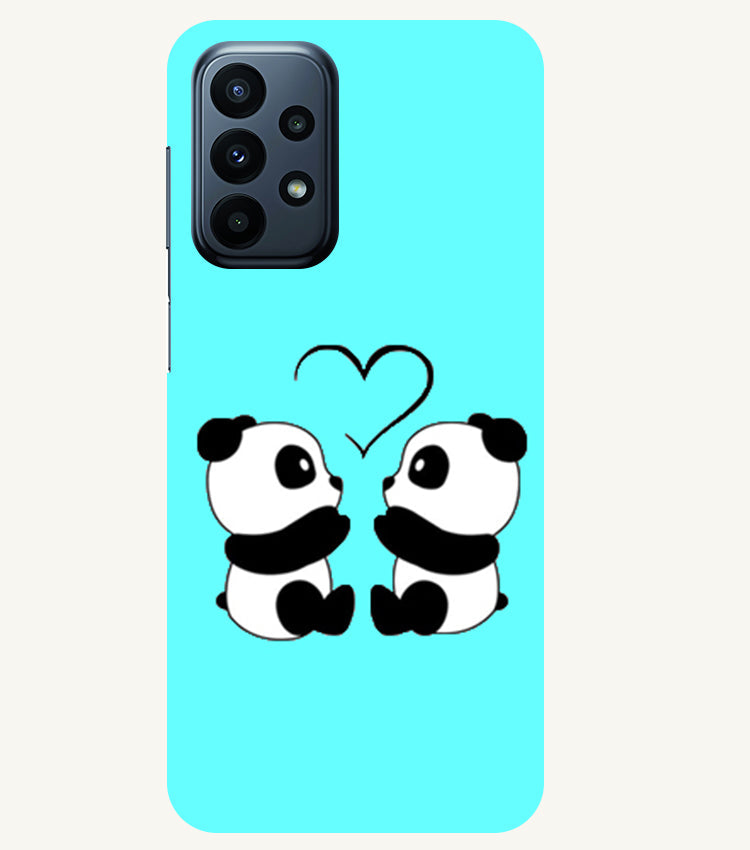 Two Panda With heart Printed Back Cover For Samsung Galaxy A23 5G