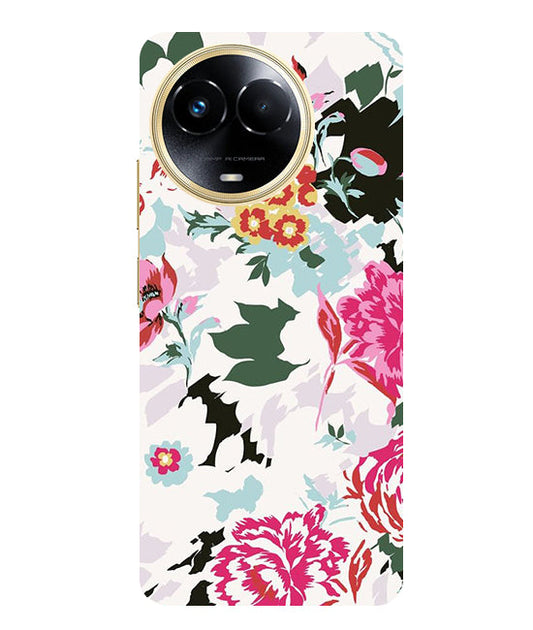 Flower Printed Pattern Back Cover For  Realme C67 5G