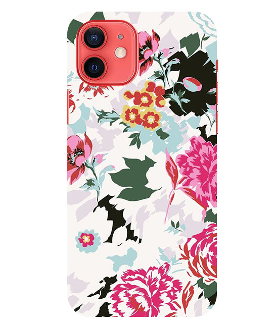 Flower Printed Pattern Back Cover For Iphone 12 Mini