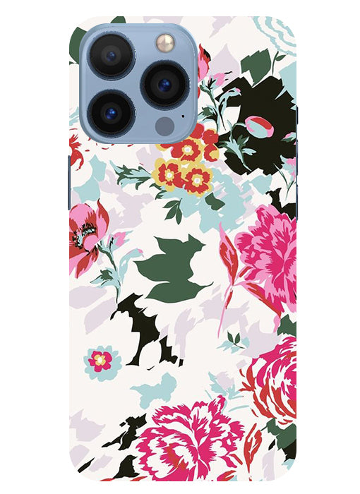 Flower Printed Pattern Back Cover For Apple Iphone 13 Pro