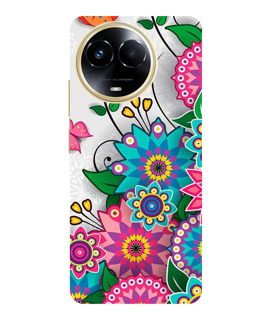 Flower Paint Back Cover For Realme C67 5G