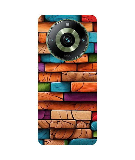 Colorful Wood Back Cover For  Realme 12 Plus 5G