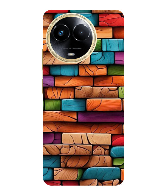 Colorful Wood Back Cover For Realme C67 5G