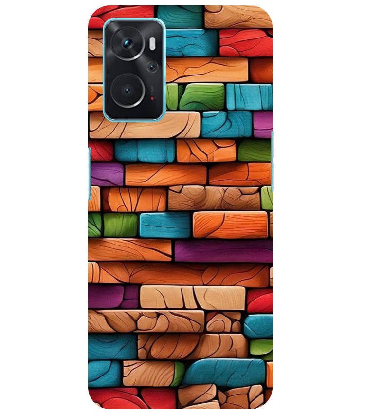 Colorful Wood Back Cover For Oppo K10 4G/Realme 9i 4G/Oppo A96