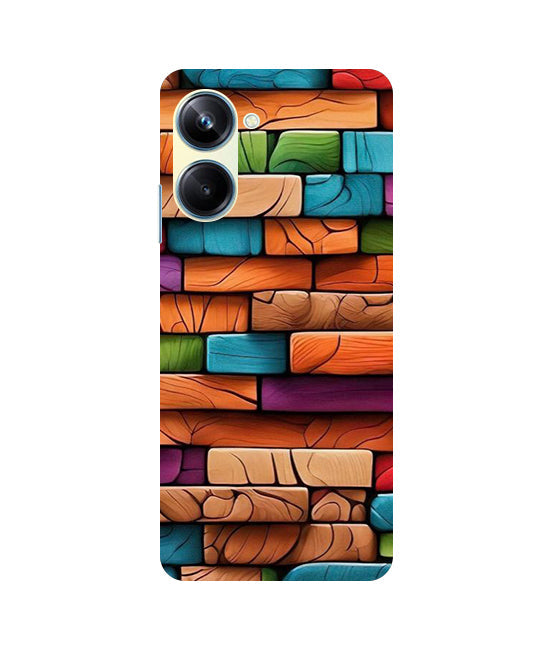Colorful Wood Back Cover For Realme 10 Pro 5G