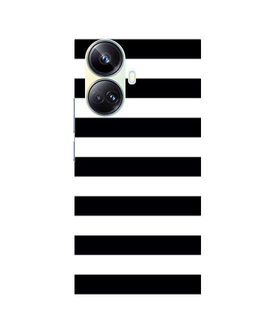 Black and White Stripes Back Cover For Realme 10 Pro Plus 5G