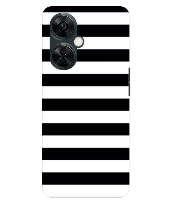 Black and White Stripes Back Cover For OnePlus Nord CE 3 Lite 5G