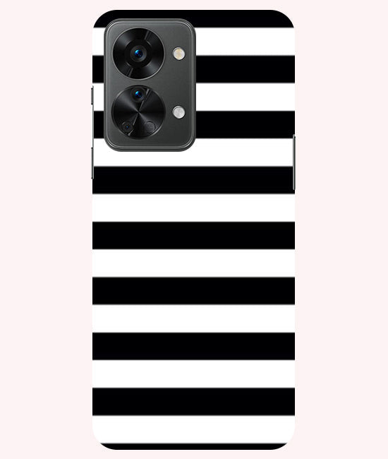 Black and White Stripes Back Cover For OnePlus Nord 2T 5G