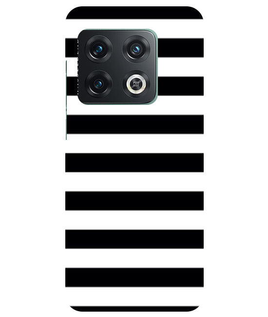 Black and White Stripes Back Cover For OnePlus 10 Pro 5G