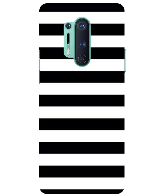 Black and White Stripes Back Cover For OnePlus 8 Pro