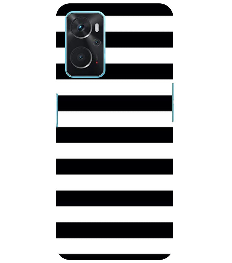 Black and White Stripes Back Cover For Oppo K10 4G/Realme 9i 4G/Oppo A96