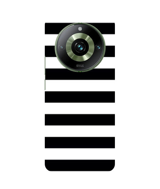 Black and White Stripes Back Cover For Realme 12 5G