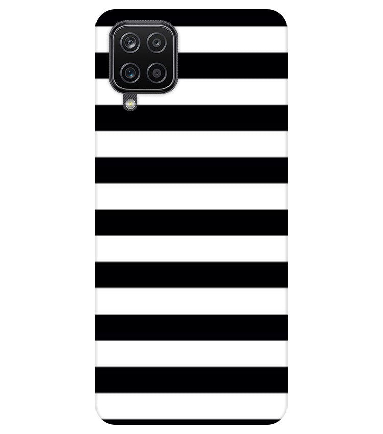 Black and White Stripes Back Cover For Samsung Galaxy A22 4G
