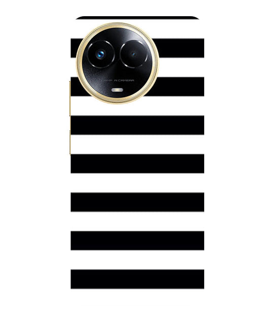 Black and White Stripes Back Cover For  Realme Narzo 60x 5G