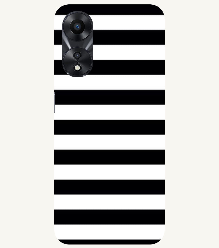 Black and White Stripes Back Cover For Oppo A78 5G