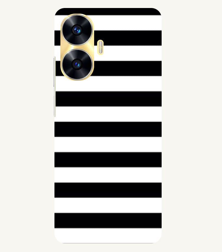 Black and White Stripes Back Cover For Realme C55/Realme N55