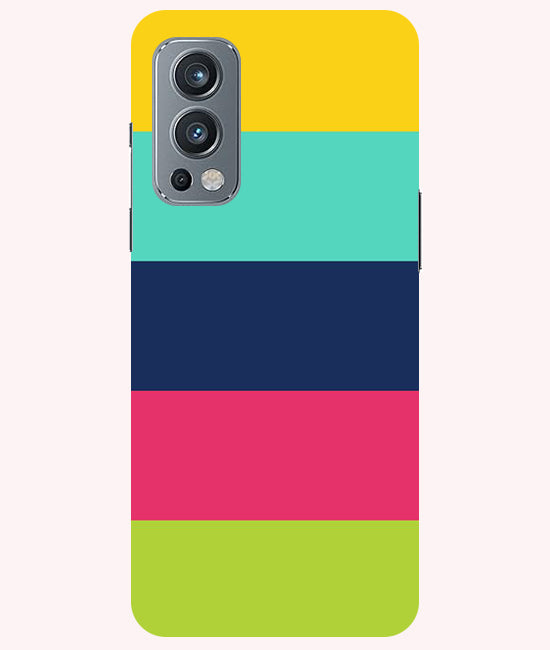 Five Color Stripes Back Cover For OnePlus Nord 2 5G
