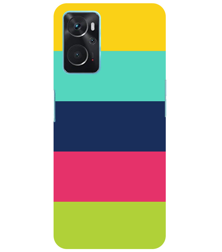 Five Color Stripes Back Cover For Oppo K10 4G/Realme 9i 4G/Oppo A96