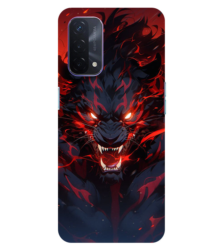 Angry Lion Back Cover For Oppo A74 5G