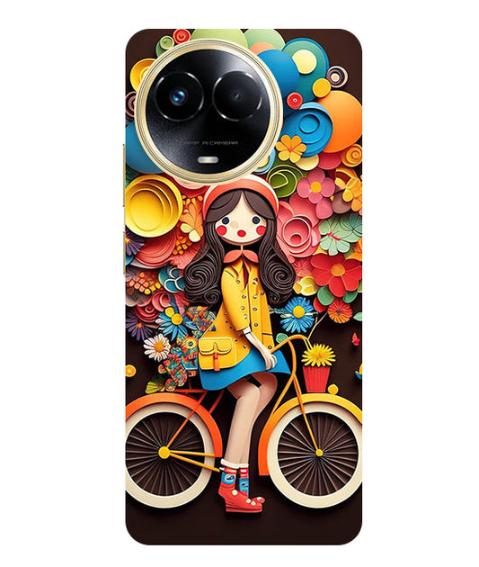 Girl Cycling Back Cover For  Realme Narzo 60x 5G