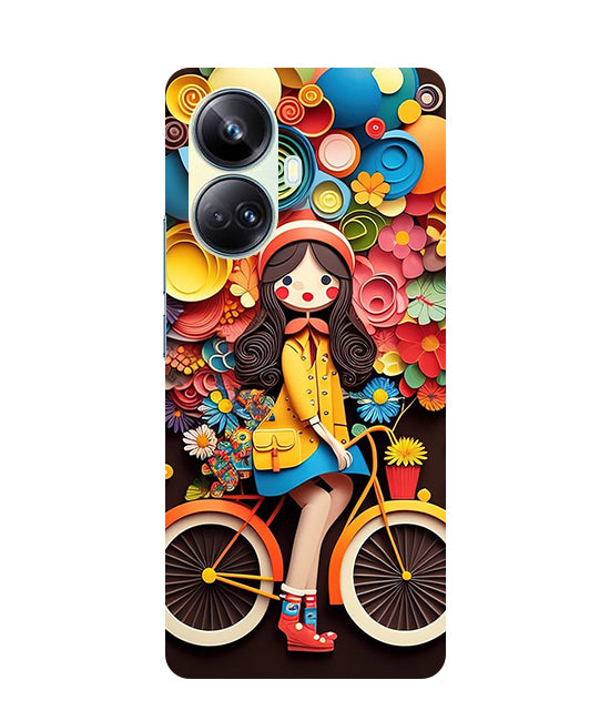 Girl Cycling Back Cover For Realme 10 Pro Plus 5G