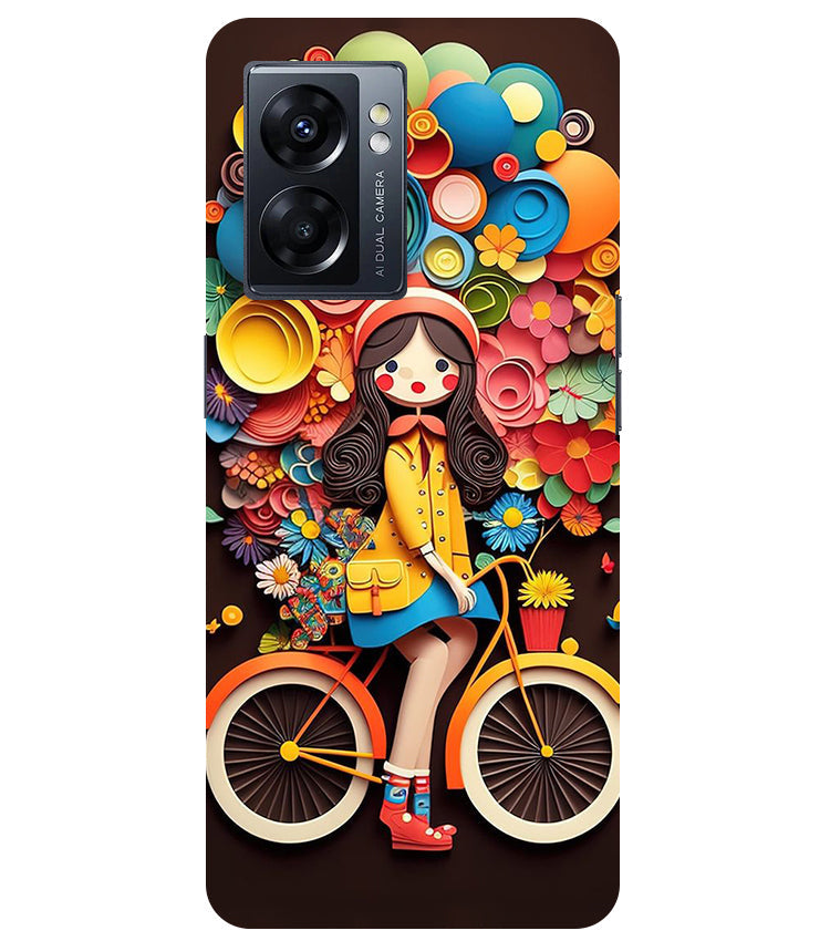 Girl Cycling Back Cover For Oppo K10 5G