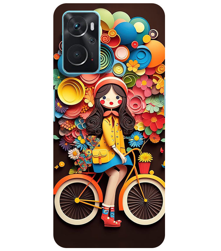 Girl Cycling Back Cover For Oppo K10 4G/Realme 9i 4G/Oppo A96