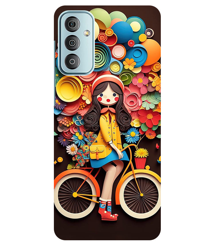 Girl Cycling Back Cover For Samsung Galaxy F23 5G