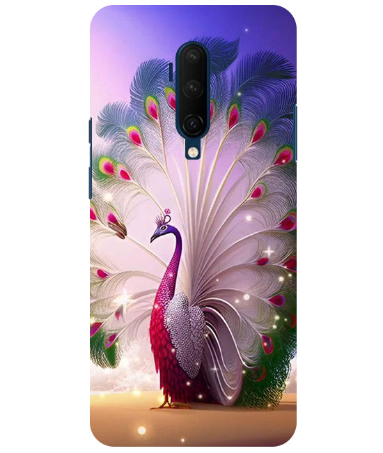 Peacock with Feather Back Cover For OnePlus 7T Pro