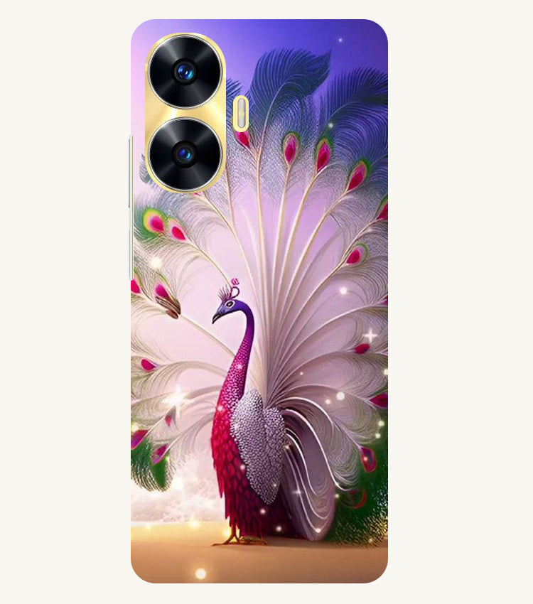 Peacock with Feather Back Cover For Realme C55/N55