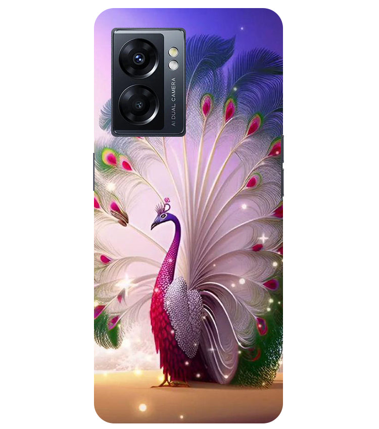 Peacock with Feather Back Cover For Oppo K10 5G