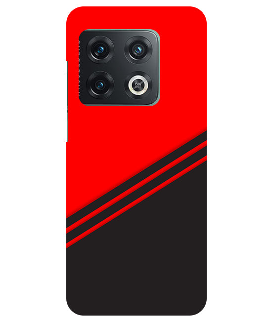 abstract red-black design flat line Back Cover For OnePlus 10 Pro 5G