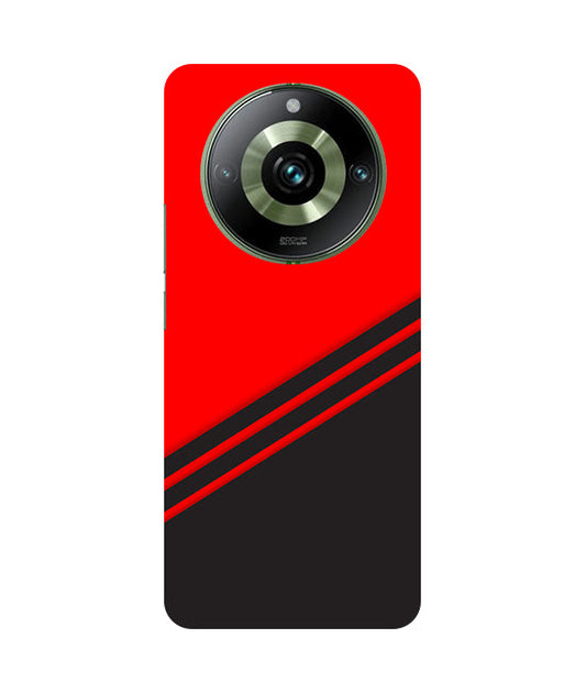 abstract red-black design flat line Back Cover For  Realme 12 Plus 5G