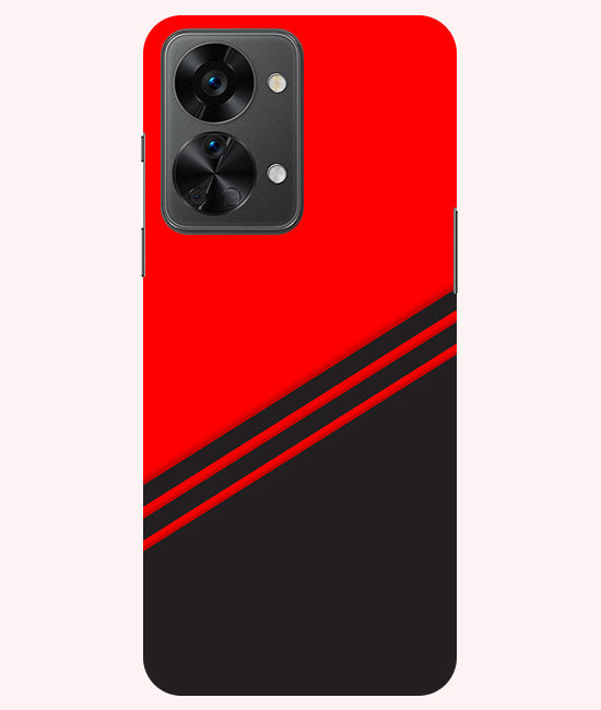 abstract red-black design flat line Back Cover For OnePlus Nord 2T 5G