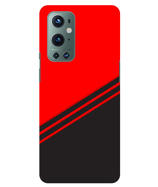 abstract red-black design flat line Back Cover For OnePlus 9 Pro