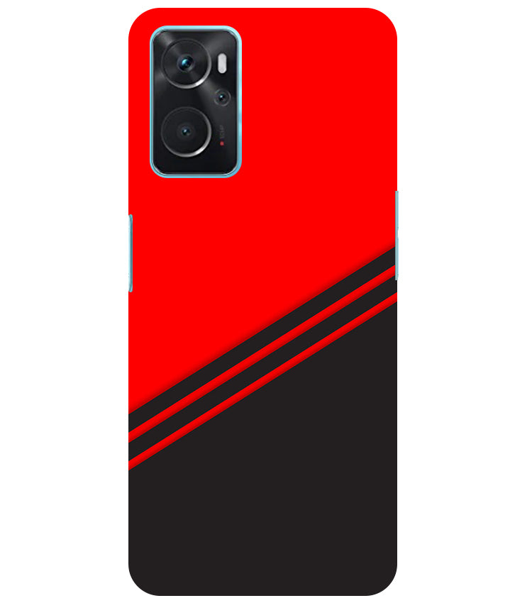 abstract red-black design flat line Back Cover For Oppo K10 4G/Realme 9i 4G/Oppo A96