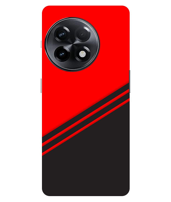 abstract red-black design flat line Back Cover For OnePlus 11R