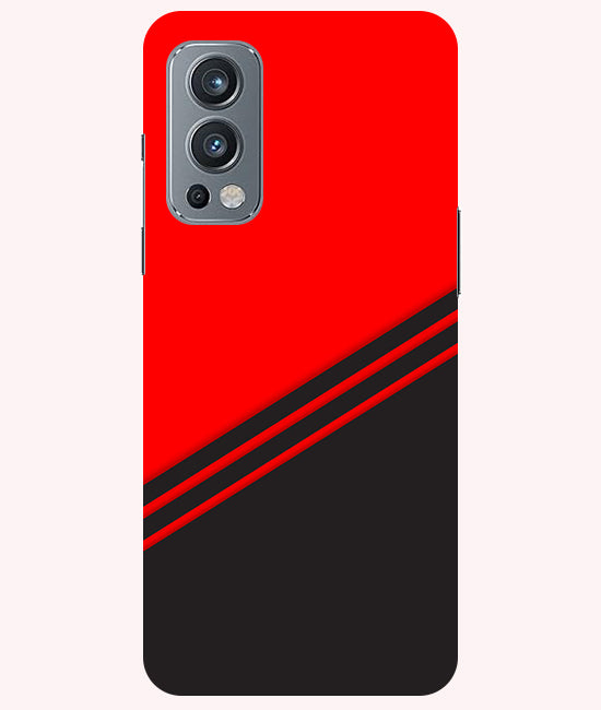abstract red-black design flat line Back Cover For OnePlus Nord 2 5G