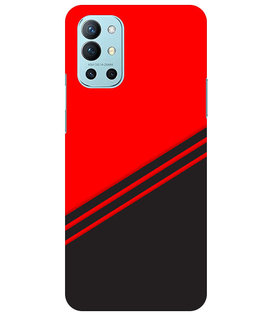 abstract red-black design flat line Back Cover For OnePlus 9R