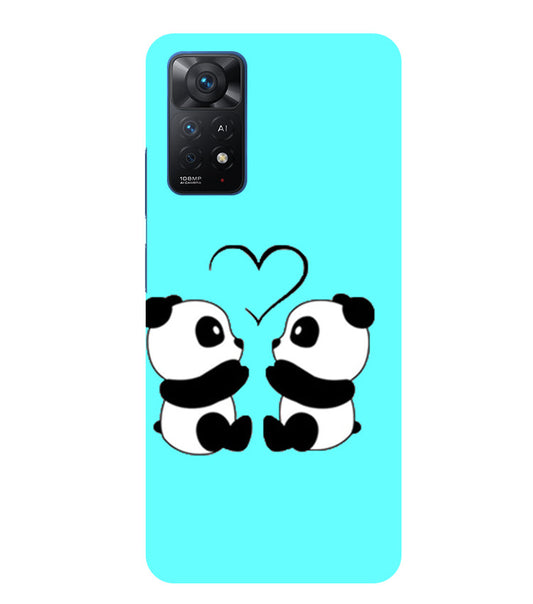 Two Panda With heart Printed Back Cover For Mi Redmi Note 11 Pro/ 11 Pro Plus 5G