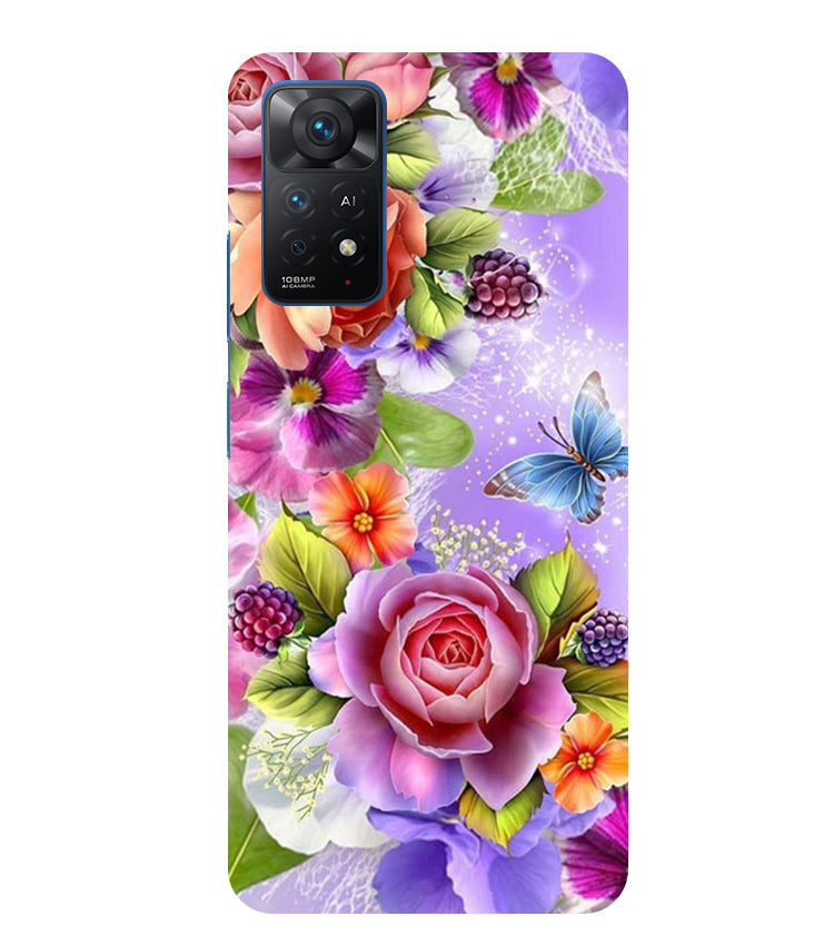 Flower Pattern Design Back Cover For Mi Redmi Note 11 Pro/ 11 Pro Plus 5G