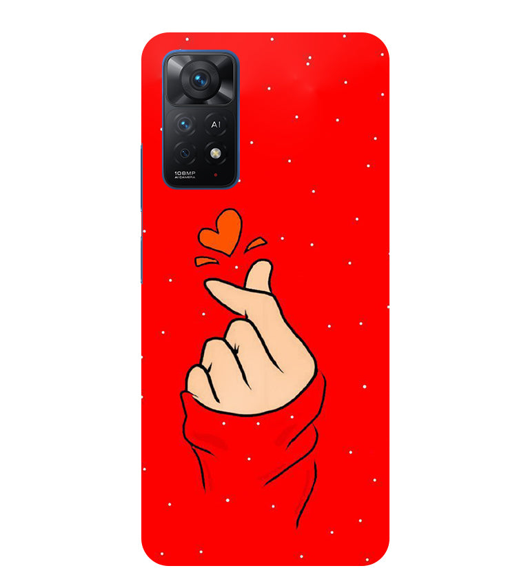 Finger Heart Back Cover For Mi Redmi Note 11 Pro/ 11 Pro Plus 5G