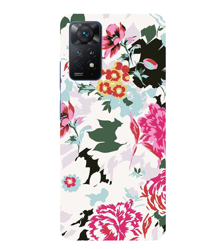 Flower Printed Pattern Back Cover For Mi Redmi Note 11 Pro/ 11 Pro Plus 5G