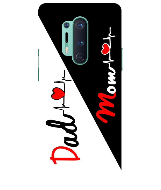 Mom Dad Love quotes Back Cover For Oneplus 8 Pro