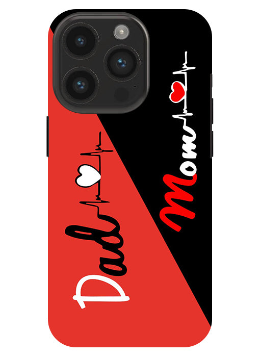 Mom Dad 1 Love quotes Back Cover For Apple Iphone 14 Pro