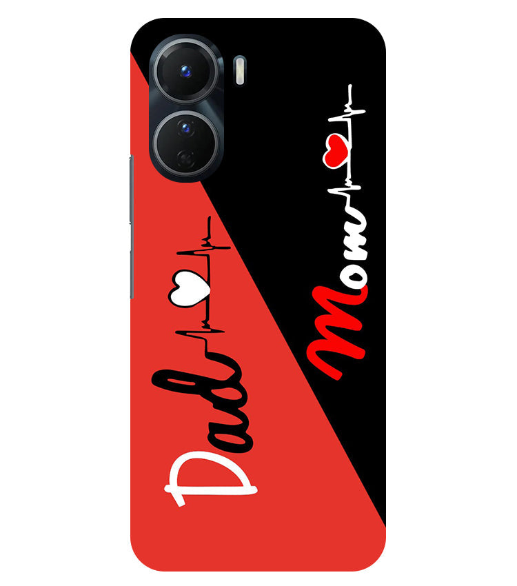 Mom Dad 1 Love quotes Back Cover For Vivo T2X 5G/Y56 5G